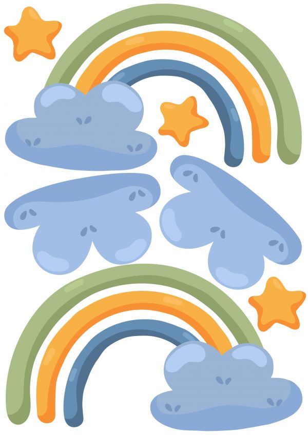 Boho nálepky na stenu. Abstraktné dúhy, mraky, hviezdy – Nálepky na stenu s hviezdami a oblohou 4 Objednajte tlač online – rýchlo a bez starostí. Doručenie po celom Slovensku. Letáky, vizitky, bannery, billboardy a viac. - Pastelové hviezdy a obloha – jemná dekorácia, ktorá prinesie do izby pokoj a teplo.