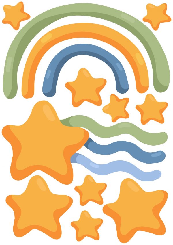 Boho nálepky na stenu. Abstraktné dúhy, mraky, hviezdy – Nálepky na stenu s hviezdami a oblohou 5 Objednajte tlač online – rýchlo a bez starostí. Doručenie po celom Slovensku. Letáky, vizitky, bannery, billboardy a viac. - Pastelové hviezdy a obloha – jemná dekorácia, ktorá prinesie do izby pokoj a teplo.