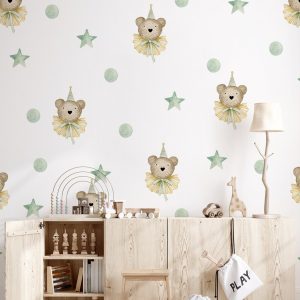 Nálepky na stenu v detskej izbe. Roztomilé medvede – Samolepiace dekorácie na stenu