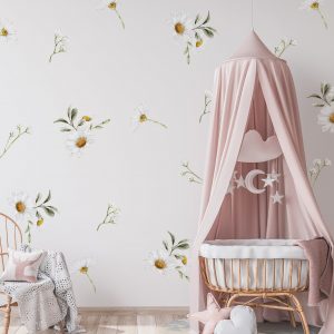 Kvetinové nálepky na stenu. Pastelové kvety (19) – Kvetinové nálepky na stenu do interiéru