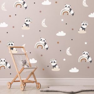 Medveď Nálepky na stenu. Detská izba dekorácie – Samolepiace dekorácie na stenu