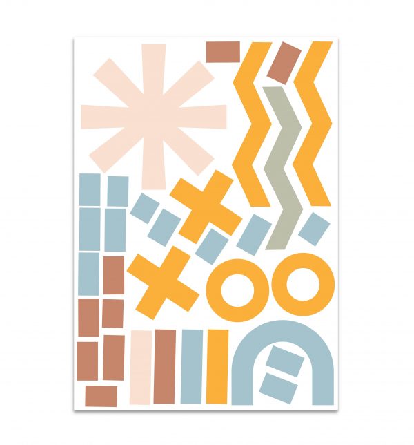 Samolepka na stenu. Abstraktné tvary (7) – Samolepiace dekorácie na stenu 3 Objednajte tlač online – rýchlo a bez starostí. Doručenie po celom Slovensku. Letáky, vizitky, bannery, billboardy a viac. - Štýlové samolepiace nálepky na stenu – jednoduchá aplikácia, kvalitná tlač a dlhá životnosť.