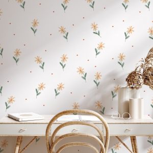 Kvetinové nálepky na stenu. Pastelové kvety (20) – Kvetinové nálepky na stenu do interiéru