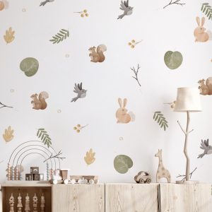 Nálepky na stenu zvierat. Divokých zvierat – Hravé nálepky na stenu pre deti