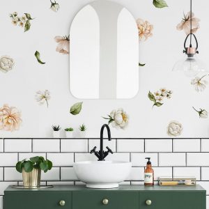 Kvetinové nálepky na stenu. Pastelové kvety (21) – Kvetinové nálepky na stenu do interiéru