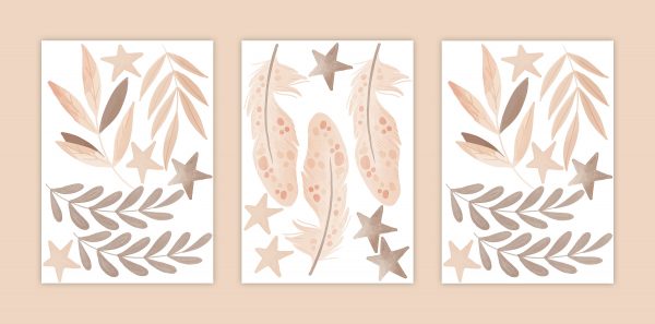Boho Nálepky na stenu. Abstraktné listy, perie, hviezdy – Nálepky na stenu s hviezdami a oblohou 6 Objednajte tlač online – rýchlo a bez starostí. Doručenie po celom Slovensku. Letáky, vizitky, bannery, billboardy a viac. - Pastelové hviezdy a obloha – jemná dekorácia, ktorá prinesie do izby pokoj a teplo.