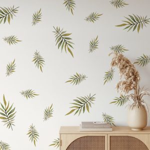 Boho Nálepky na stenu. Abstraktné listy (3) – Samolepiace dekorácie na stenu