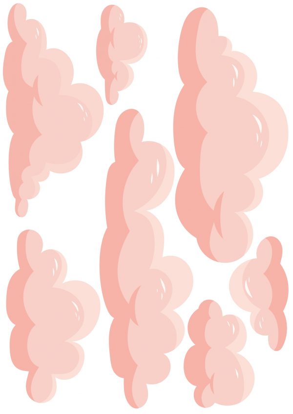 Nálepky na stenu Mraky. Ružové akvarelové mraky – Samolepiace dekorácie na stenu 4 Objednajte tlač online – rýchlo a bez starostí. Doručenie po celom Slovensku. Letáky, vizitky, bannery, billboardy a viac. - Štýlové samolepiace nálepky na stenu – jednoduchá aplikácia, kvalitná tlač a dlhá životnosť.