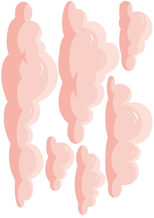 Nálepky na stenu Mraky. Ružové akvarelové mraky – Samolepiace dekorácie na stenu 5 Objednajte tlač online – rýchlo a bez starostí. Doručenie po celom Slovensku. Letáky, vizitky, bannery, billboardy a viac. - Štýlové samolepiace nálepky na stenu – jednoduchá aplikácia, kvalitná tlač a dlhá životnosť.