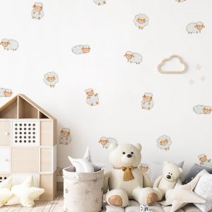 Nálepky na stenu Ovce. Roztomilé Ovce – Samolepiace dekorácie na stenu