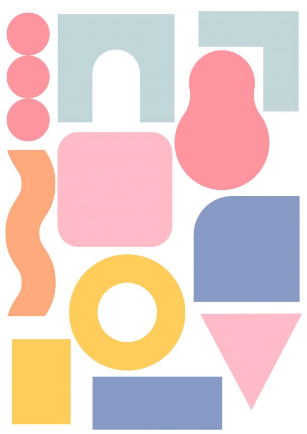 Samolepka na stenu. Abstraktné tvary (8) – Samolepiace dekorácie na stenu 4 Objednajte tlač online – rýchlo a bez starostí. Doručenie po celom Slovensku. Letáky, vizitky, bannery, billboardy a viac. - Štýlové samolepiace nálepky na stenu – jednoduchá aplikácia, kvalitná tlač a dlhá životnosť.