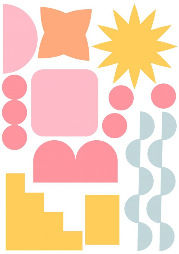 Samolepka na stenu. Abstraktné tvary (8) – Samolepiace dekorácie na stenu 5 Objednajte tlač online – rýchlo a bez starostí. Doručenie po celom Slovensku. Letáky, vizitky, bannery, billboardy a viac. - Štýlové samolepiace nálepky na stenu – jednoduchá aplikácia, kvalitná tlač a dlhá životnosť.