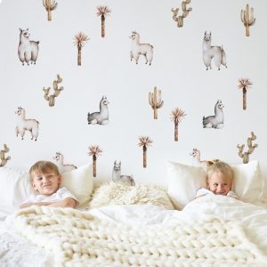 Nálepky na stenu Lama. Zábavné Lamy – Samolepiace dekorácie na stenu
