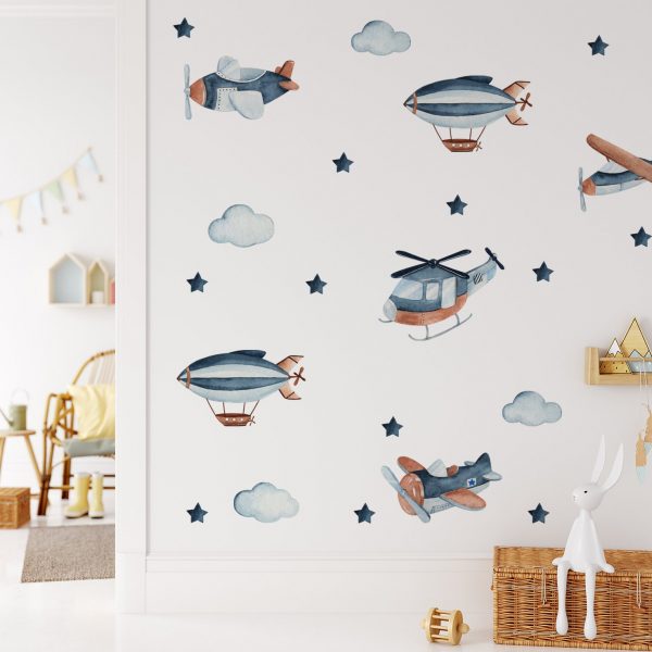 Nálepky na stenu Lietadlá. Detskej izby – Samolepiace dekorácie na stenu 3 Objednajte tlač online – rýchlo a bez starostí. Doručenie po celom Slovensku. Letáky, vizitky, bannery, billboardy a viac. - Štýlové samolepiace nálepky na stenu – jednoduchá aplikácia, kvalitná tlač a dlhá životnosť.