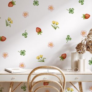 Kvetinové nálepky na stenu. Lesné kvetinové (2) – Kvetinové nálepky na stenu do interiéru