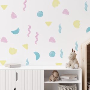 Tvary nálepka na stenu. Abstraktné tvary (2) – Samolepiace dekorácie na stenu