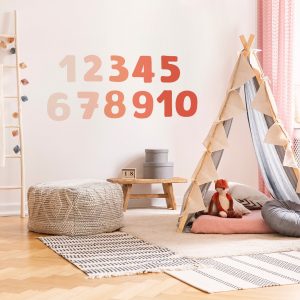 Vzdelávacie nálepky na stenu. Farebné čísla – Samolepiace dekorácie na stenu
