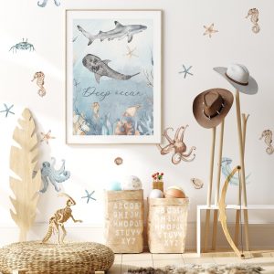 Nálepky na stenu Ocean Animals. Roztomilé Ocean Animals (2) – Samolepiace dekorácie na stenu