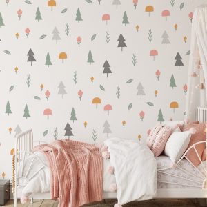 Kvetinové samolepky na stenu. Lesné stromy – Kvetinové nálepky na stenu do interiéru