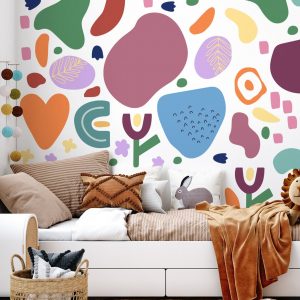 Obrovská sada nálepiek na stenu. Pastelové tvary farebné abstraktné (5) – Samolepiace dekorácie na stenu