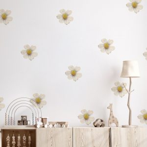 Kvetinové samolepky na stenu. Farebné kvetinové (10) – Kvetinové nálepky na stenu do interiéru