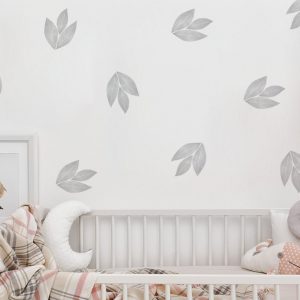 Kvetinové nálepky na stenu. Zelené listy (2) – Kvetinové nálepky na stenu do interiéru
