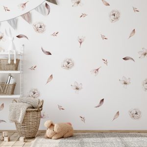 Kvetinové nálepky na stenu. V boho štýle (2) – Kvetinové nálepky na stenu do interiéru