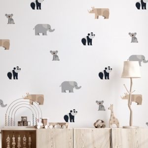 Safari zvieratá nálepky na stenu. Divoké zvieratá (2) – Hravé nálepky na stenu pre deti