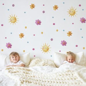 Suns Nálepky na stenu. Abstraktné Suns – Samolepiace dekorácie na stenu