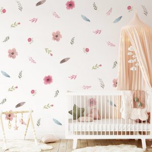 Kvetinové nálepky na stenu. V boho štýle (3) – Kvetinové nálepky na stenu do interiéru