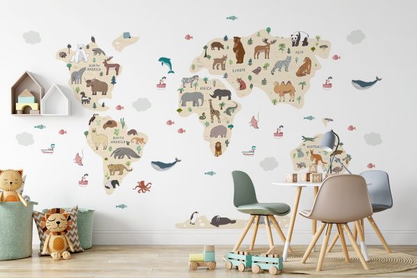 Zvieracia mapa sveta Nálepka na stenu. Dekorácie detskej izby – Hravé nálepky na stenu pre deti 2 Objednajte tlač online – rýchlo a bez starostí. Doručenie po celom Slovensku. Letáky, vizitky, bannery, billboardy a viac. - Hravé zvieratkové a dinosaurové motívy pre deti – farebné a veselé nálepky na stenu.
