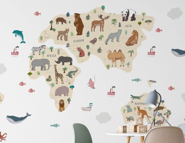 Zvieracia mapa sveta Nálepka na stenu. Dekorácie detskej izby – Hravé nálepky na stenu pre deti 3 Objednajte tlač online – rýchlo a bez starostí. Doručenie po celom Slovensku. Letáky, vizitky, bannery, billboardy a viac. - Hravé zvieratkové a dinosaurové motívy pre deti – farebné a veselé nálepky na stenu.