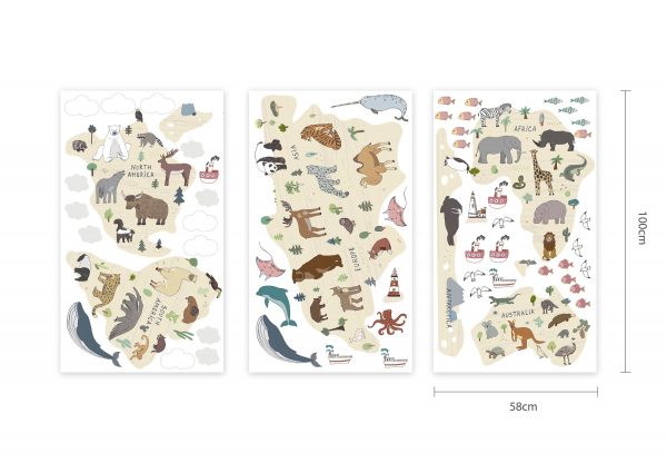 Zvieracia mapa sveta Nálepka na stenu. Dekorácie detskej izby – Hravé nálepky na stenu pre deti 7 Objednajte tlač online – rýchlo a bez starostí. Doručenie po celom Slovensku. Letáky, vizitky, bannery, billboardy a viac. - Hravé zvieratkové a dinosaurové motívy pre deti – farebné a veselé nálepky na stenu.