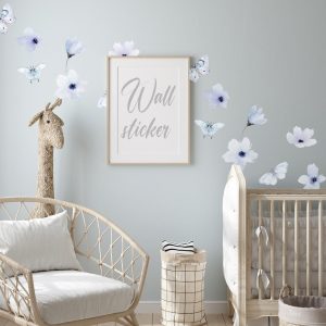 Kvetinové nálepky na stenu. Pastelové kvety (36) – Kvetinové nálepky na stenu do interiéru