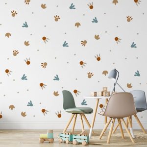 Kvetinové nálepky na stenu. Abstraktné kvetinové, pastelové kvetinové nálepky na stenu (6) – Kvetinové nálepky na stenu do interiéru