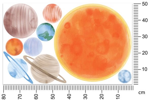 Slnečná sústava Nálepka na stenu. Vesmír pre detskú izbu – Samolepiace dekorácie na stenu 3 Objednajte tlač online – rýchlo a bez starostí. Doručenie po celom Slovensku. Letáky, vizitky, bannery, billboardy a viac. - Štýlové samolepiace nálepky na stenu – jednoduchá aplikácia, kvalitná tlač a dlhá životnosť.