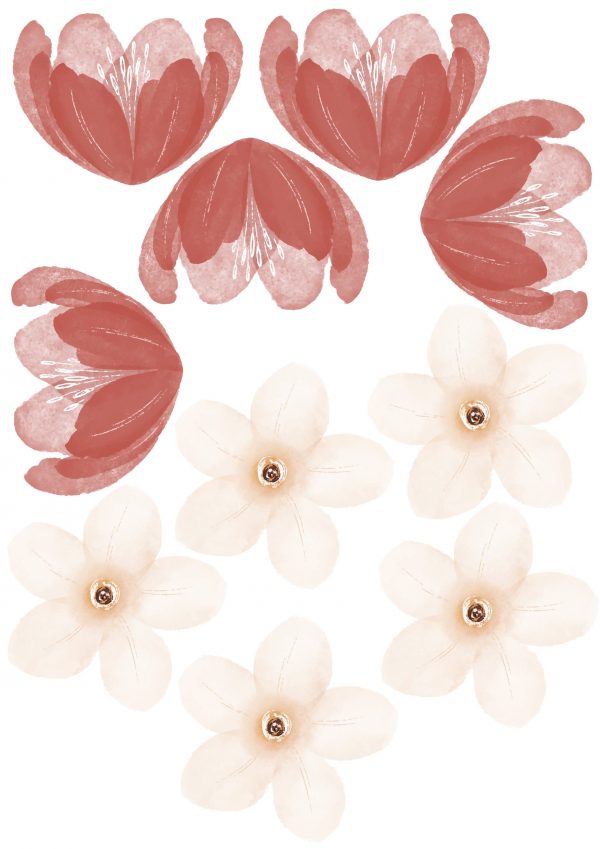 Kvetinové nálepky na stenu. Pastelové kvety (39) – Kvetinové nálepky na stenu do interiéru 3 Objednajte tlač online – rýchlo a bez starostí. Doručenie po celom Slovensku. Letáky, vizitky, bannery, billboardy a viac. - Elegantné kvetinové nálepky pre útulný domov. Kvalitná tlač, jednoduchá aplikácia.