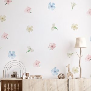 Kvetinové samolepky na stenu. Farebné kvetinové (17) – Kvetinové nálepky na stenu do interiéru