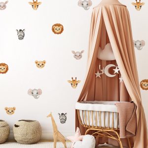 Nálepky na stenu Safari zvieratá. Divoké zvieratá (8) – Hravé nálepky na stenu pre deti
