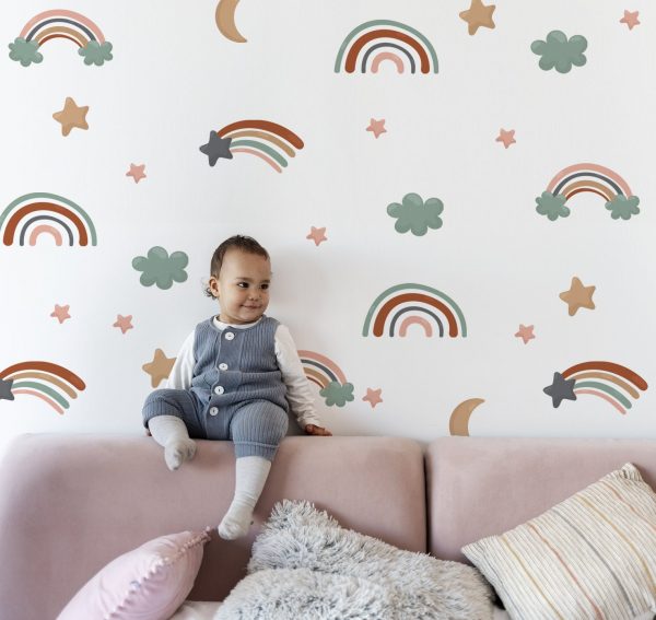 Boho nálepky na stenu. Abstraktné dúhy, mraky, hviezdy (2) – Nálepky na stenu s hviezdami a oblohou 2 Objednajte tlač online – rýchlo a bez starostí. Doručenie po celom Slovensku. Letáky, vizitky, bannery, billboardy a viac. - Pastelové hviezdy a obloha – jemná dekorácia, ktorá prinesie do izby pokoj a teplo.