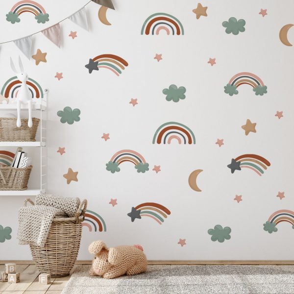 Boho nálepky na stenu. Abstraktné dúhy, mraky, hviezdy (2) – Nálepky na stenu s hviezdami a oblohou 3 Objednajte tlač online – rýchlo a bez starostí. Doručenie po celom Slovensku. Letáky, vizitky, bannery, billboardy a viac. - Pastelové hviezdy a obloha – jemná dekorácia, ktorá prinesie do izby pokoj a teplo.