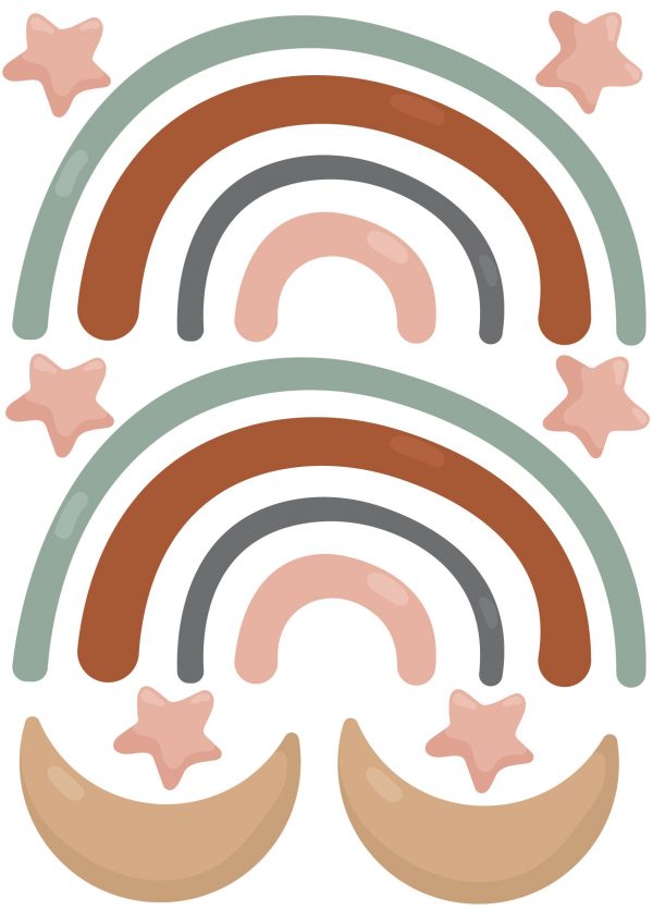 Boho nálepky na stenu. Abstraktné dúhy, mraky, hviezdy (2) – Nálepky na stenu s hviezdami a oblohou 5 Objednajte tlač online – rýchlo a bez starostí. Doručenie po celom Slovensku. Letáky, vizitky, bannery, billboardy a viac. - Pastelové hviezdy a obloha – jemná dekorácia, ktorá prinesie do izby pokoj a teplo.