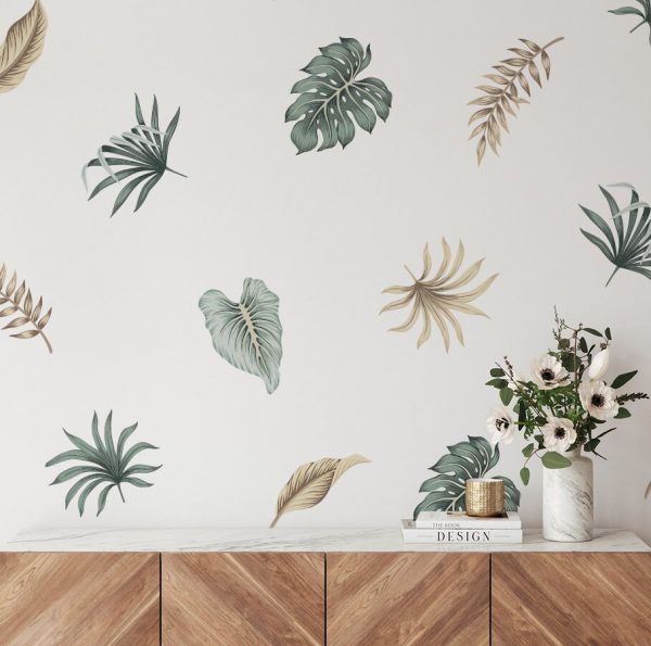 Kvetinové nálepky na stenu. Tropické listy (2) – Kvetinové nálepky na stenu do interiéru 3 Objednajte tlač online – rýchlo a bez starostí. Doručenie po celom Slovensku. Letáky, vizitky, bannery, billboardy a viac. - Elegantné kvetinové nálepky pre útulný domov. Kvalitná tlač, jednoduchá aplikácia.