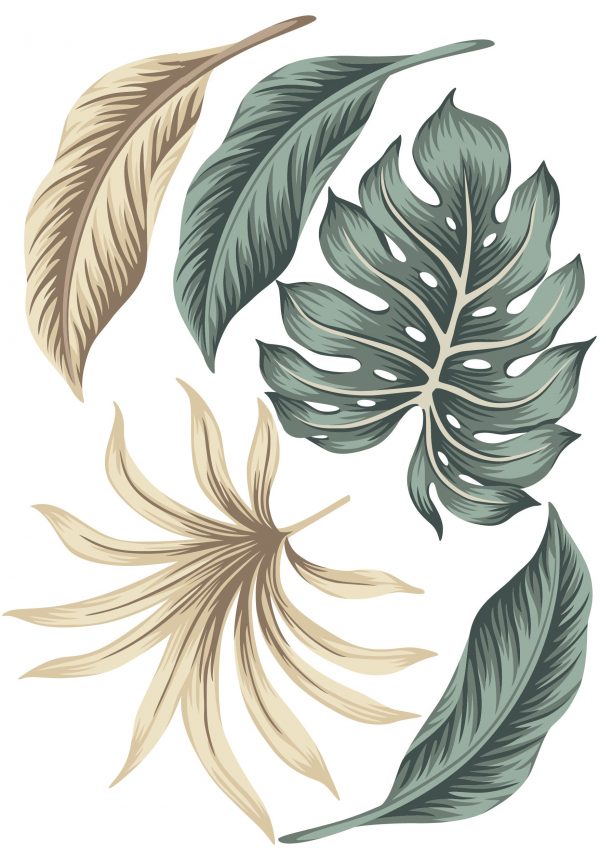 Kvetinové nálepky na stenu. Tropické listy (2) – Kvetinové nálepky na stenu do interiéru 5 Objednajte tlač online – rýchlo a bez starostí. Doručenie po celom Slovensku. Letáky, vizitky, bannery, billboardy a viac. - Elegantné kvetinové nálepky pre útulný domov. Kvalitná tlač, jednoduchá aplikácia.