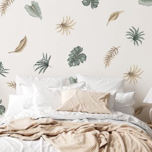 Kvetinové nálepky na stenu. Tropické listy (2) – Kvetinové nálepky na stenu do interiéru