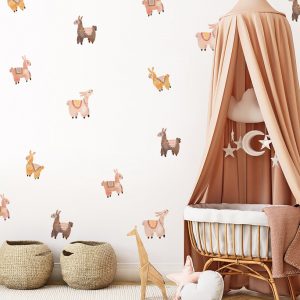 Nálepky na stenu Lama. Zábavné Lamy (2) – Samolepiace dekorácie na stenu