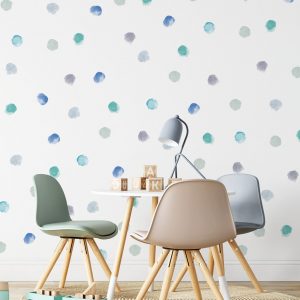 Samolepky na stenu bodky. Fialové bodky (3) – Samolepiace dekorácie na stenu