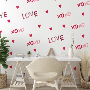 Srdcia Nálepky na stenu. Pastelové srdcia (3) – Samolepiace dekorácie na stenu