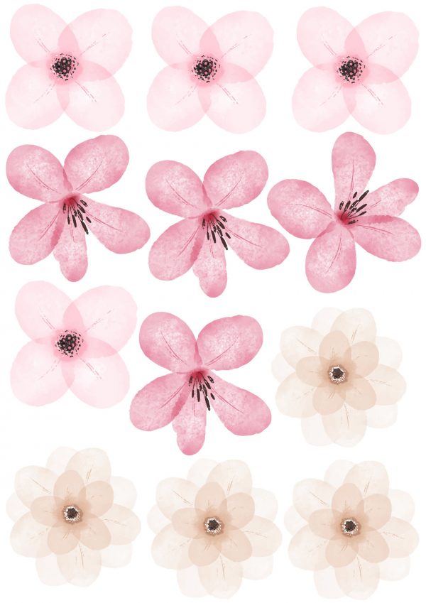 Kvetinové nálepky na stenu. Pastelové kvety (43) – Kvetinové nálepky na stenu do interiéru 3 Objednajte tlač online – rýchlo a bez starostí. Doručenie po celom Slovensku. Letáky, vizitky, bannery, billboardy a viac. - Elegantné kvetinové nálepky pre útulný domov. Kvalitná tlač, jednoduchá aplikácia.