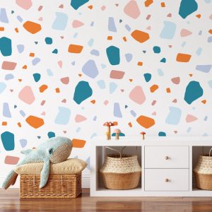 Terazzo nálepka na stenu. Abstraktné tvary (4) – Samolepiace dekorácie na stenu